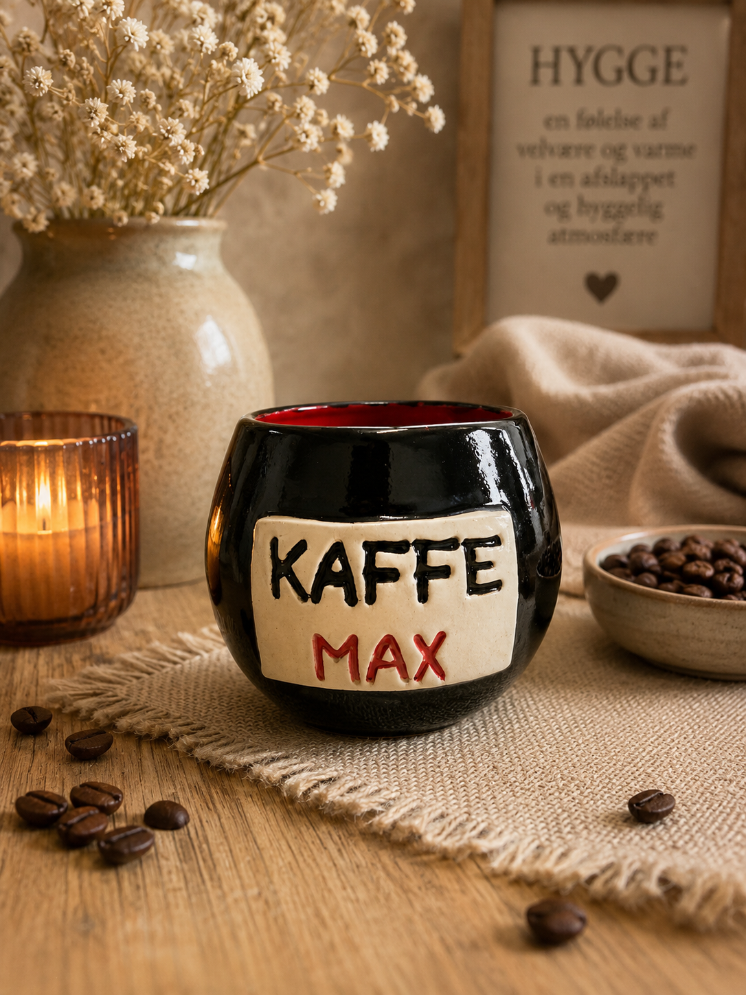 ☕ Kaffe MAX – håndlavet stentøjskrus