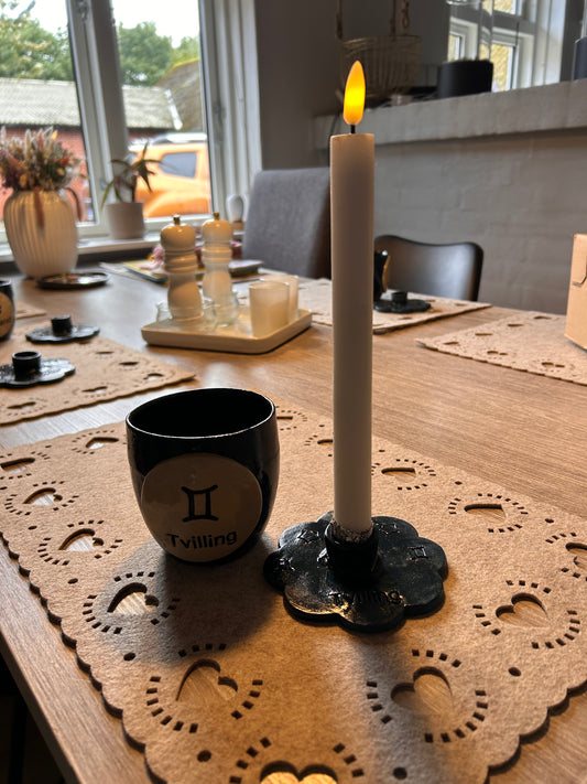 Stjernetegn tvilling lyssestage og krus 2.sort